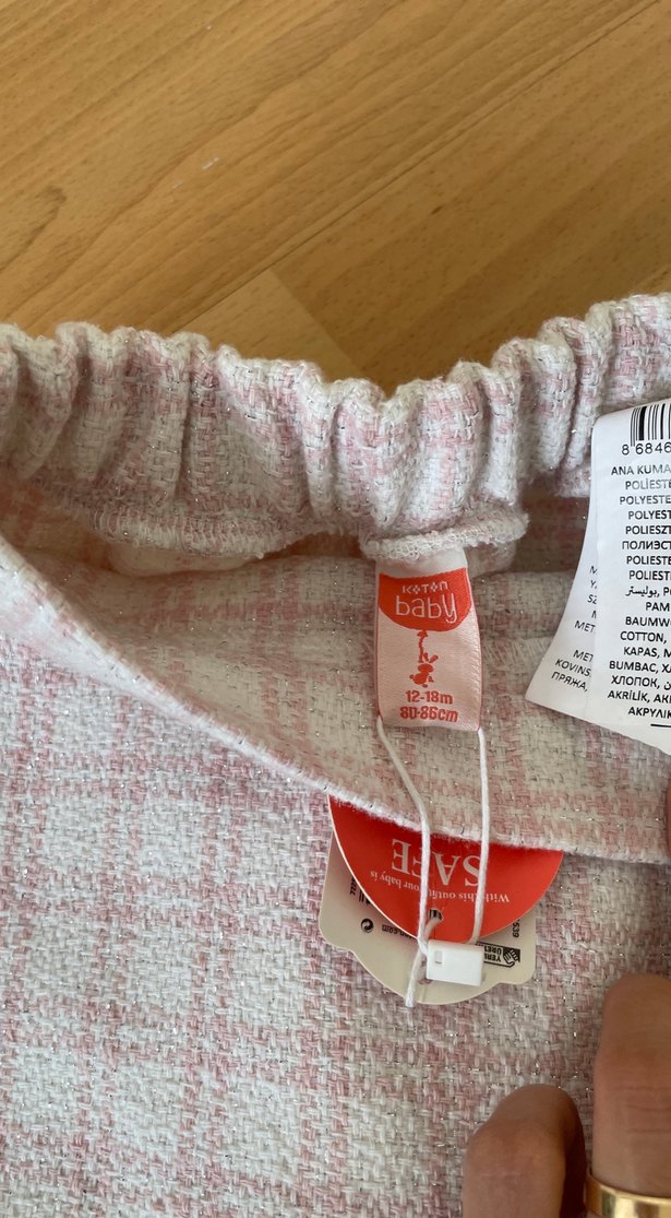 Pembe Ekose Örgü Mini Etek - Görsel 3