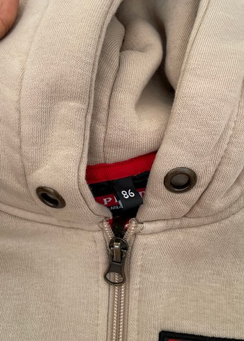 Bej Kapüşonlu Fermuarlı Erkek Çocuk Ceketi - Görsel 2