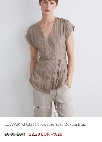 LcWaikiki Classic Kruvaze Yaka dokulu Bluz - Görsel 2