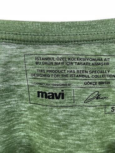 s Beden haki Renk Mavi T-shirt %70 İndirimli.