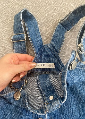 Düğmeli Kot Kadın Kısa Tulum - Görsel 4