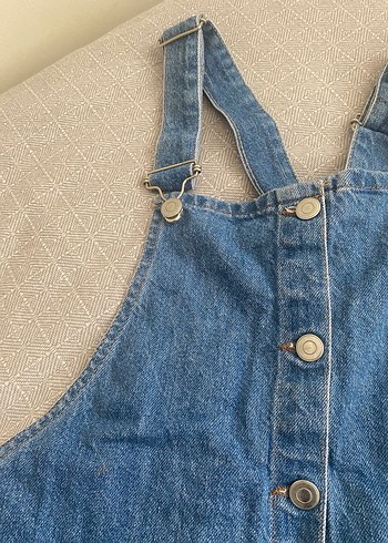 Düğmeli Kot Kadın Kısa Tulum - Görsel 2