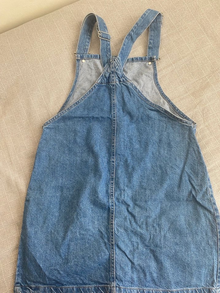 Düğmeli Kot Kadın Kısa Tulum - Görsel 3