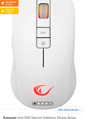Rampage Rampage Specter Kablosuz Beyaz Oyuncu Mouse