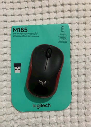 Logitech M185 Kırmızı Kablosuz Mouse