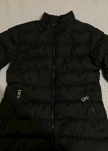 Fermuarlı Siyah Kadın Midi Mont - Görsel 3