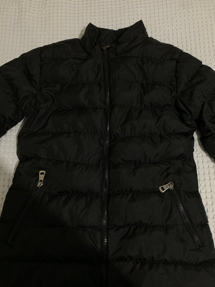 Fermuarlı Siyah Kadın Midi Mont - Görsel 3