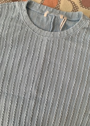 Gri Örgü Kadın Kısa Kollu Kazak - Görsel 2