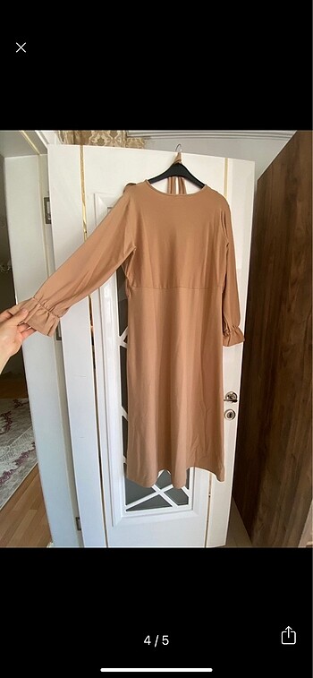 40 Beden camel Renk Tesettür elbise