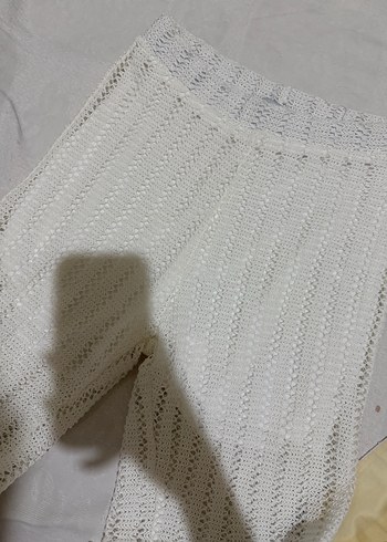 xs Beden beyaz Renk Beyaz Örgü Kadın Pantolon Midi Boy