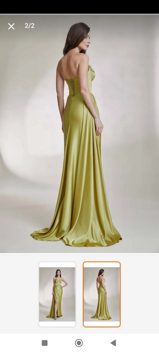 kenzel yeşil Drapeli Uzun Abiye Elbise - Görsel 2