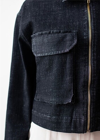 Siyah jean mont ceket - Görsel 2