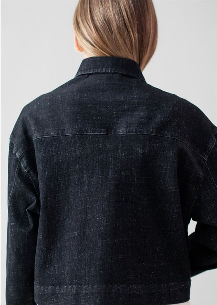 Siyah jean mont ceket - Görsel 3