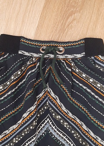 Zara Bohem Çok Renkli Kemerli Mini Etek