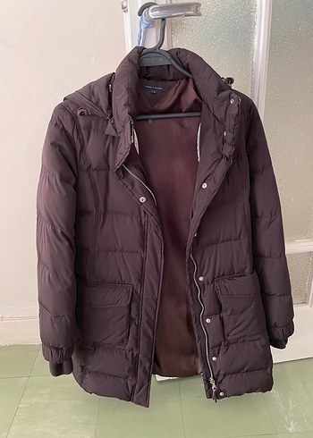 Tommy hilfiger Kahverengi Düğmeli Kadın Kışlık Mont