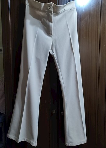 Krem İspanyol paça pantolon