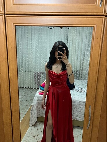 Diğer Lafaba Kırmızı Abiye Elbise