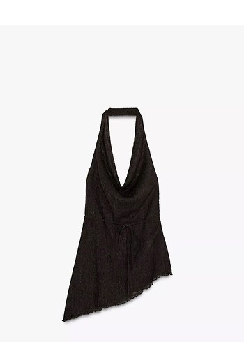 zara dökümlü asimetrik bluz pantalon takım