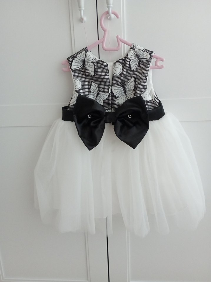 Kız Çocuk Beyaz Tüllü Abiye Elbise - Görsel 3