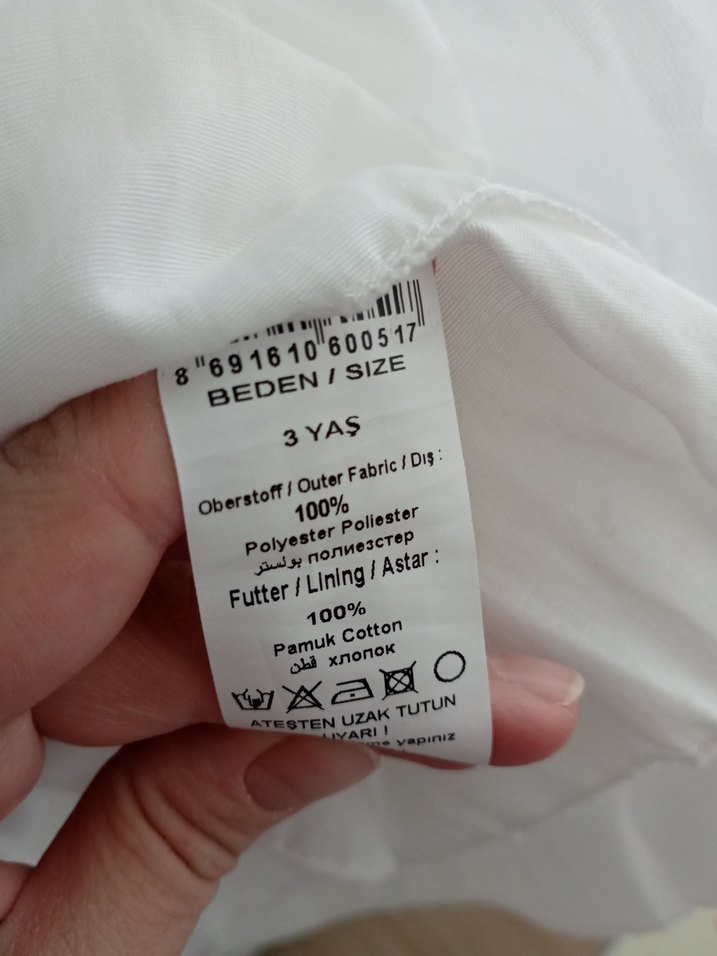 Kız Çocuk Beyaz Tüllü Abiye Elbise - Görsel 4