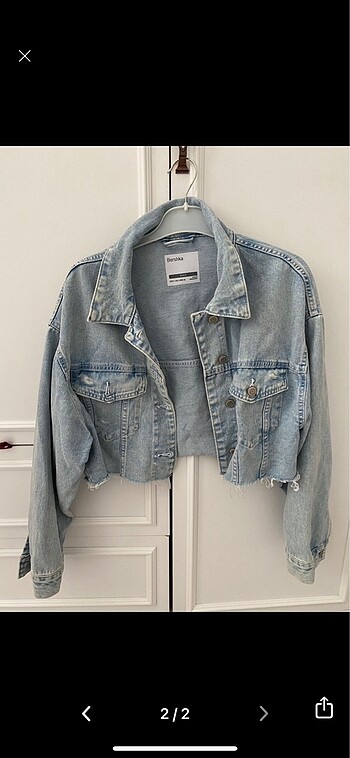 xs Beden mavi Renk Bershka crop ceket