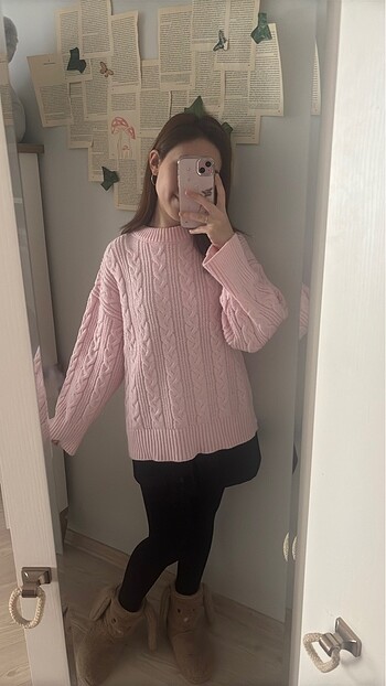 Pembe pinterest kazağı