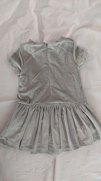 12-18 Ay Beden gri Renk Panço Kız bebek elbise