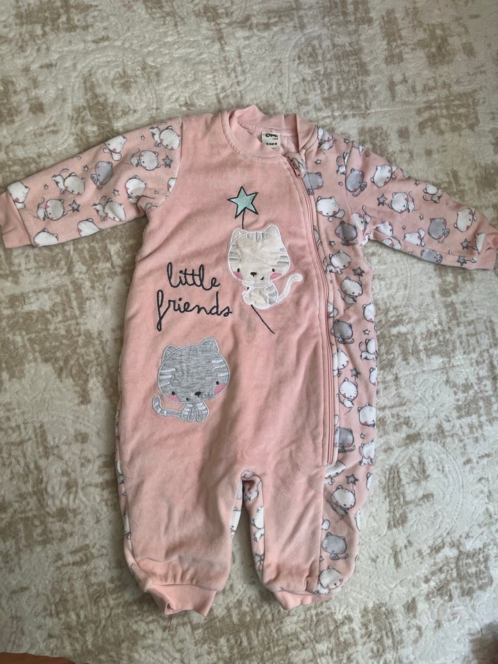 Pembe Peluş Detaylı Bebek Kız uyku Tulumu - Görsel 2