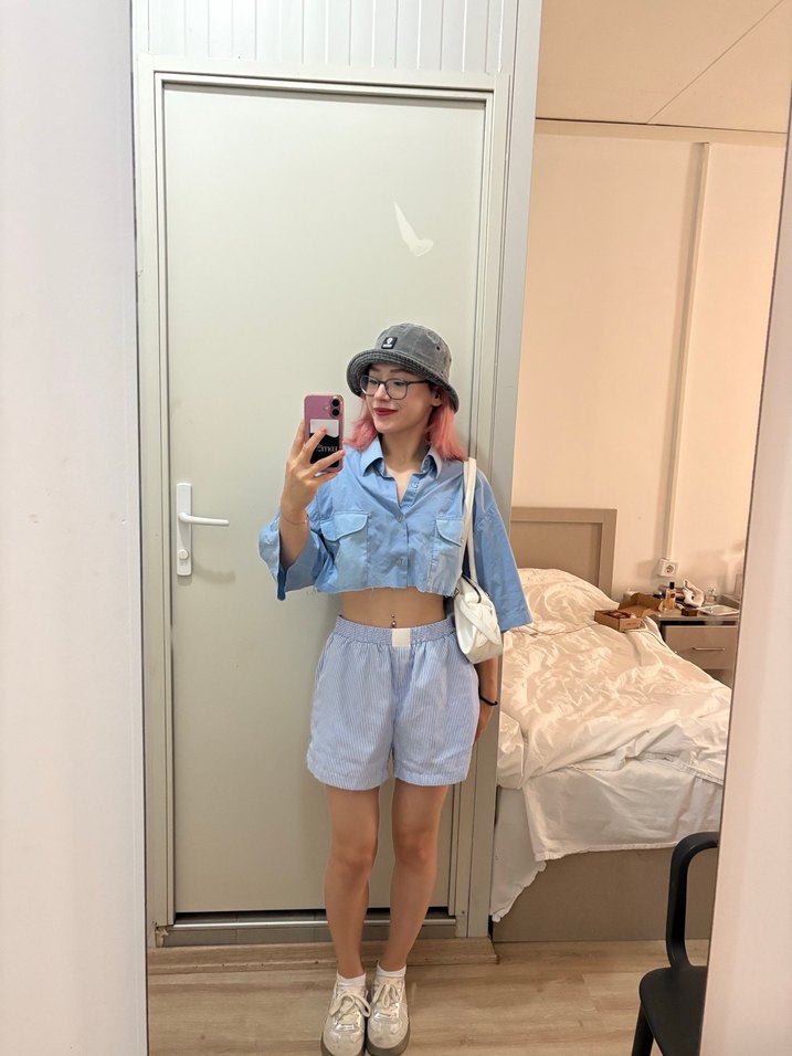 Mavi Denim gömlek crop - Görsel 2