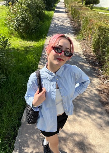 Mavi gömlek sade - Görsel 2