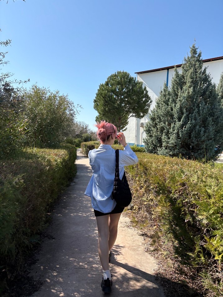 Mavi gömlek sade - Görsel 4