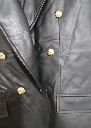 s Beden siyah Renk Deri blazer ceket
