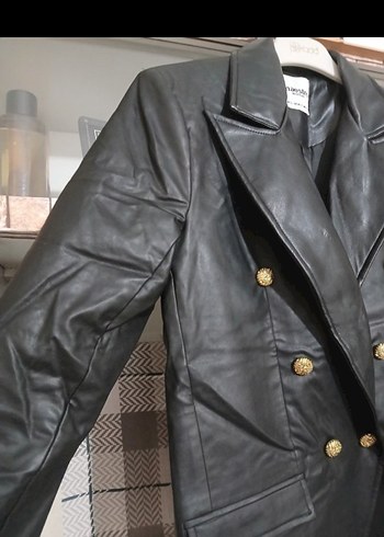 s Beden Deri blazer ceket
