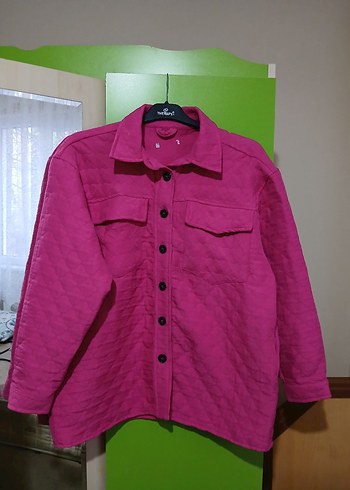 Düğmeli Pembe Kadın Ceket - Görsel 2