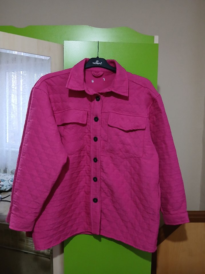 Düğmeli Pembe Kadın Ceket - Görsel 2