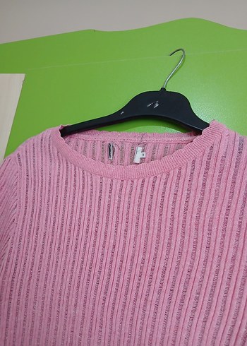 Pembe Kadın Triko Uzun Kollu Kazak - Görsel 2