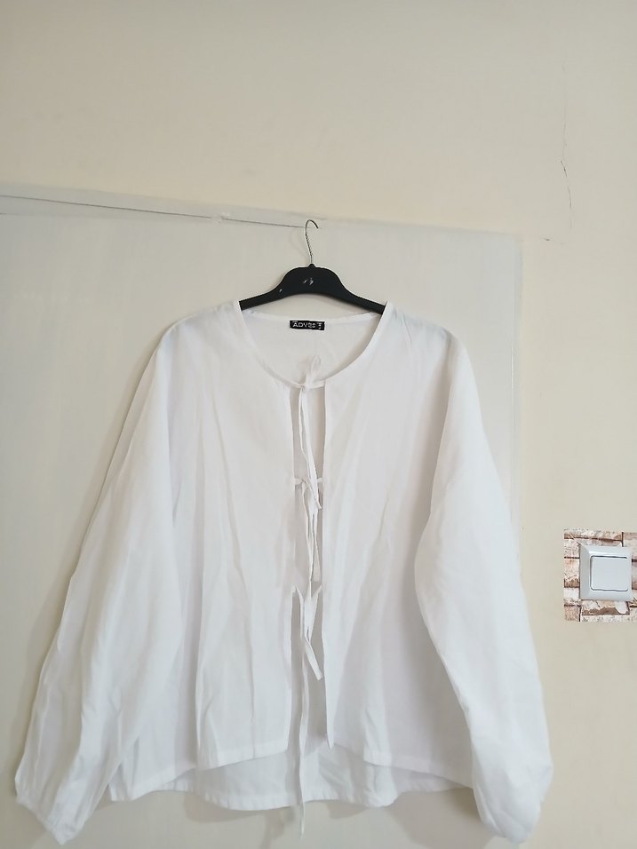 Kadın Beyaz  Baglamalı Gömlek - Görsel 2