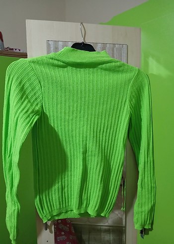 Yeşil Balıkçı Yaka Uzun Kollu Triko Kadın Kazak - Görsel 3
