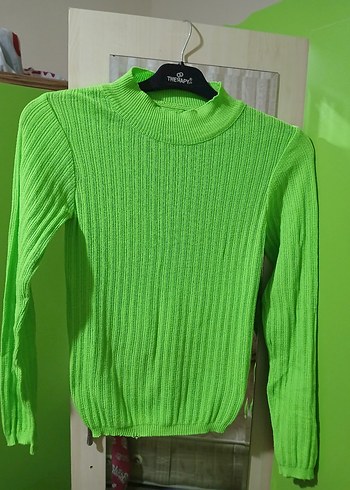 Yeşil Balıkçı Yaka Uzun Kollu Triko Kadın Kazak - Görsel 2