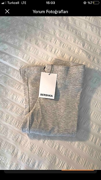 Bershka bershka gri pantolon beli fitilli
