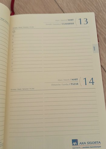 Parlak Kırmızı 2010 AXA Sigorta Planlayıcı Ajanda - Görsel 2