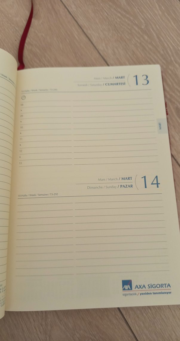 Parlak Kırmızı 2010 AXA Sigorta Planlayıcı Ajanda - Görsel 2