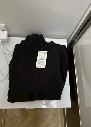 Kahverengi Yün Mini Elbise - Görsel 3