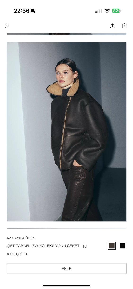 Kahverengi Kürklü Deri Kadın Ceket - Görsel 2