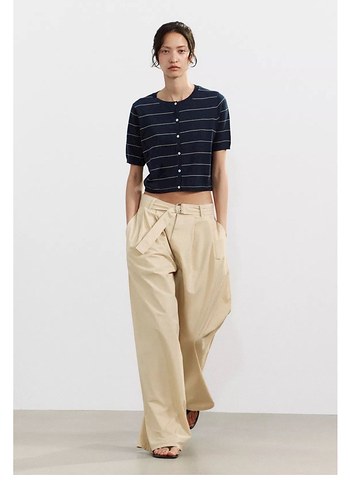 Düğmeli Kısa Kollu Kadın Hırka - Görsel 2