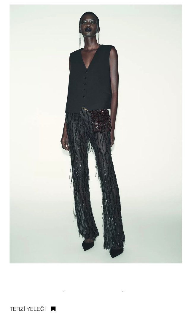 Düğmeli Siyah V Yaka Kadın Yelek - Görsel 3