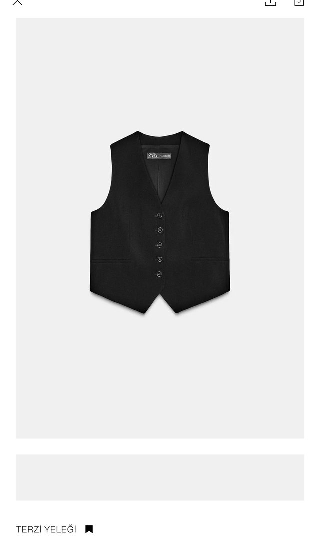 Düğmeli Siyah V Yaka Kadın Yelek - Görsel 2