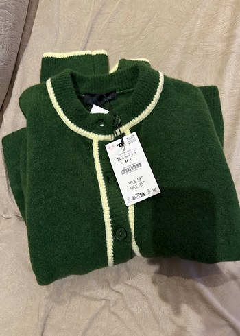 Kadın Haki Triko Midi Hırka - Görsel 4