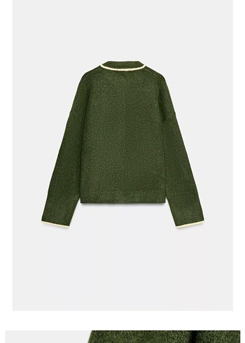 Kadın Haki Triko Midi Hırka - Görsel 3