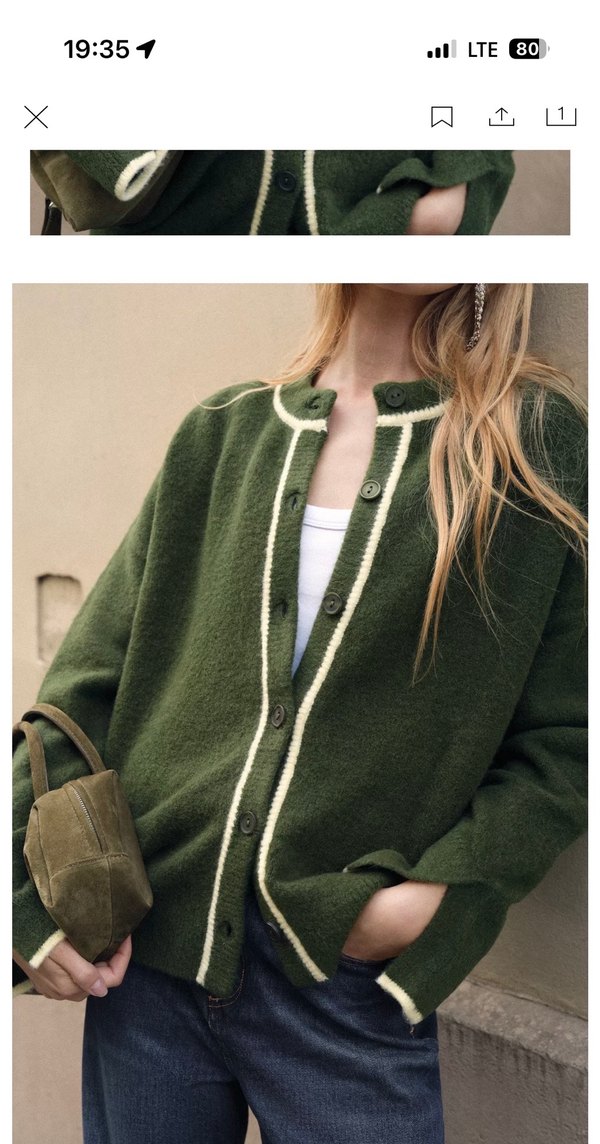 Kadın Haki Triko Midi Hırka - Görsel 2